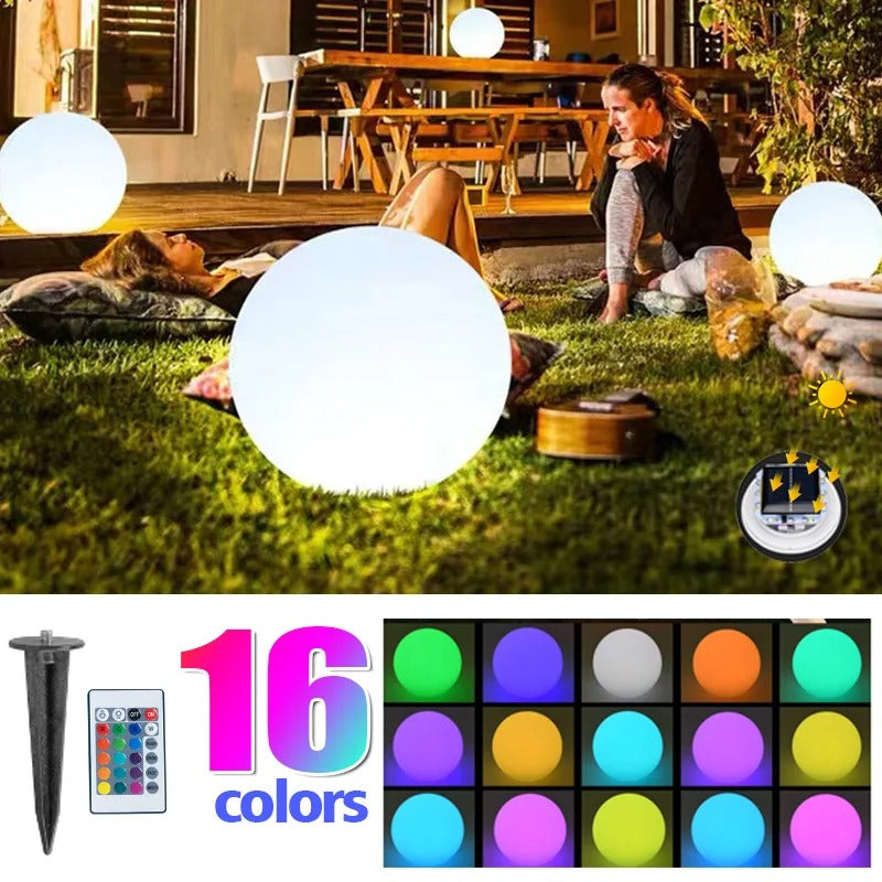 Solar Powered Mood Light Sphere - ShapeLights Rechargeable Ball Light for Outdoors