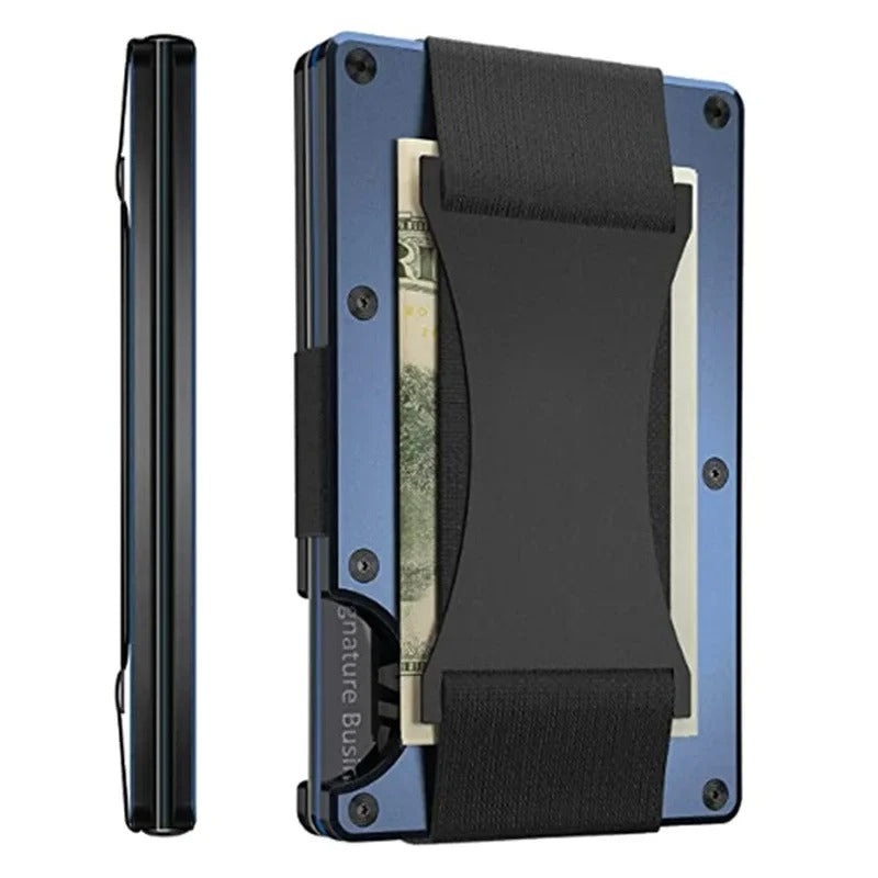 Titanium Matte Cobalt Card Holder – Slim & Stylish RFID Wallet for Men & Women