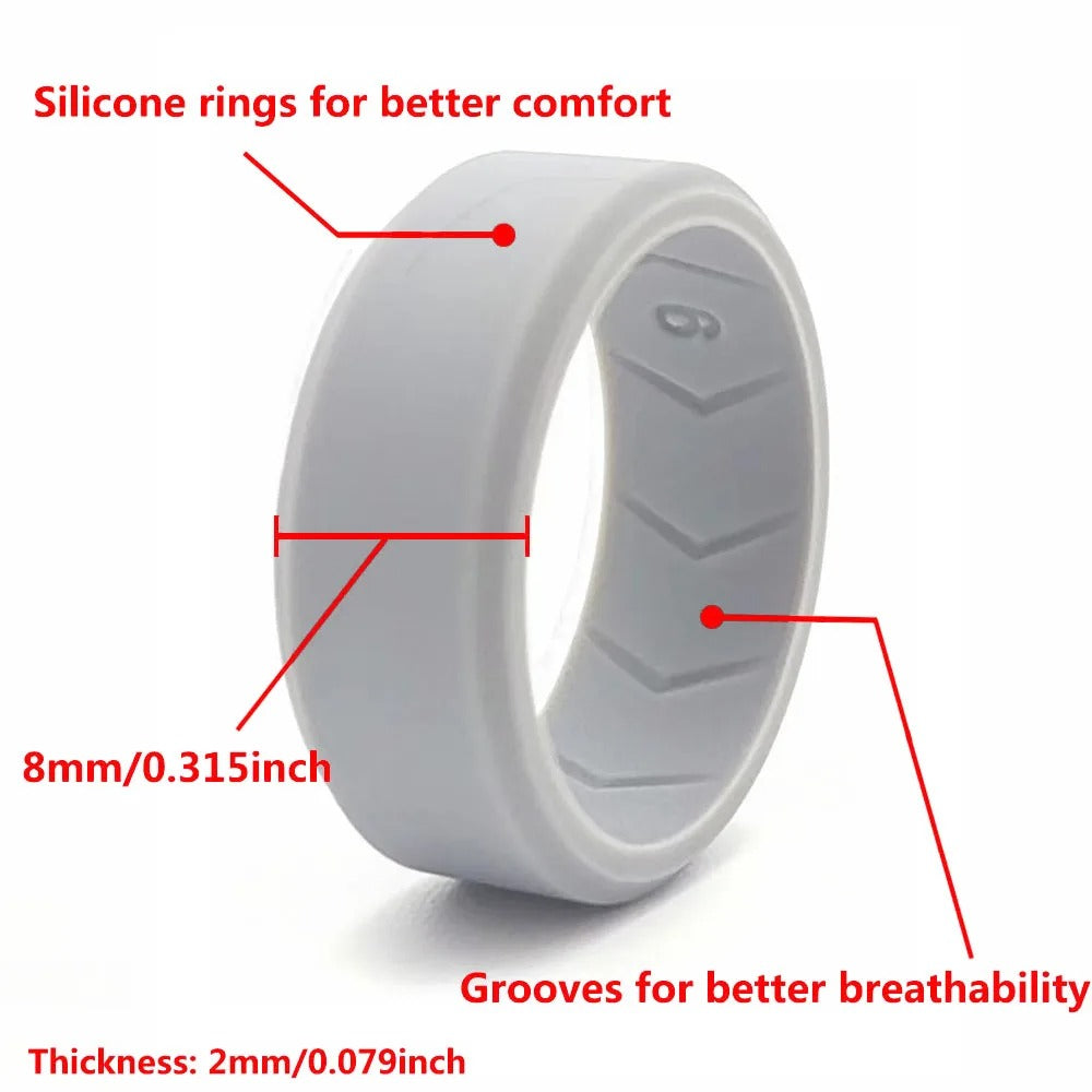 Black Silicone Ring Set x 4– Stylish and Durable Wedding Band Alternative