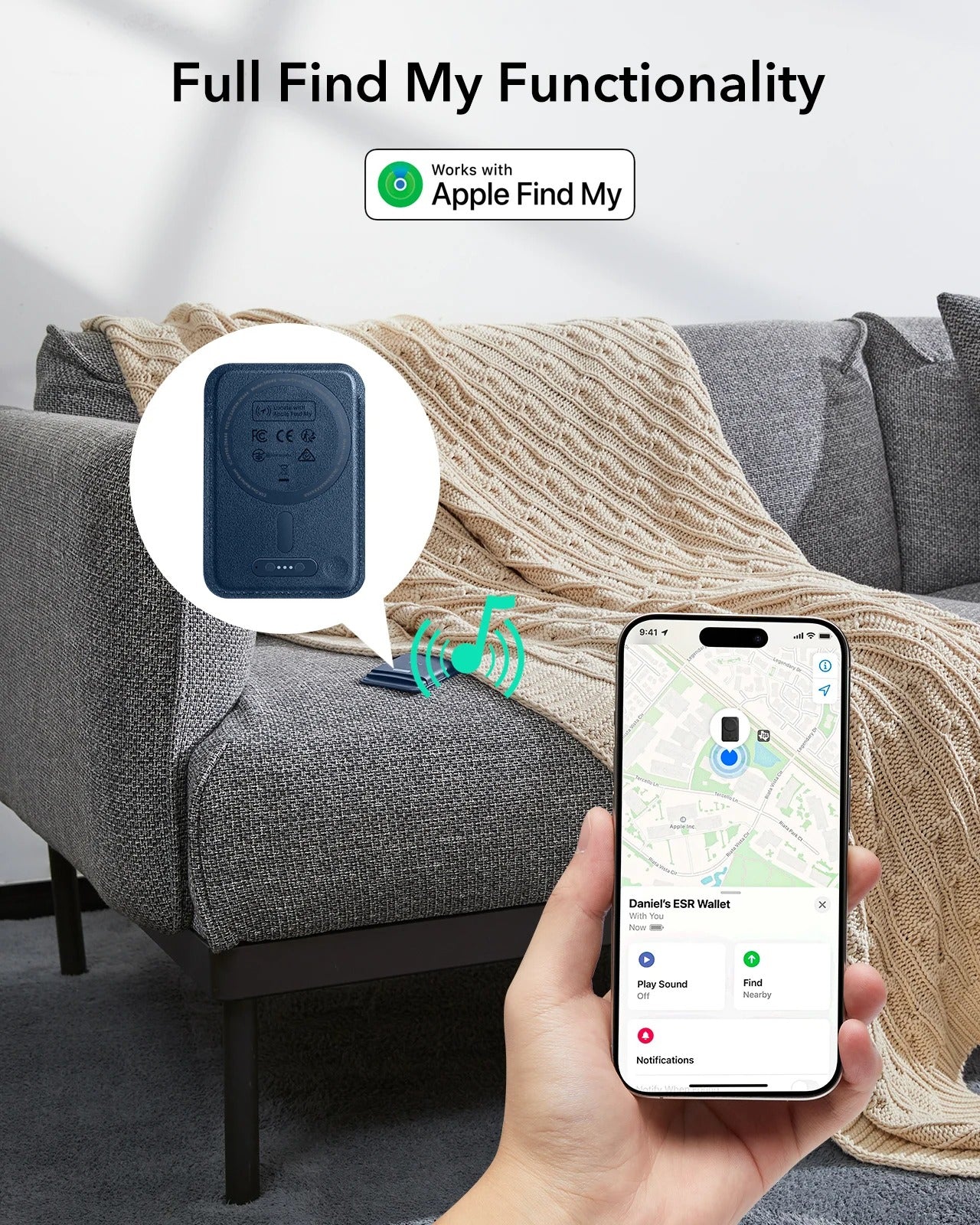 MagSafe Wallet with Find My Functionality - 5 Cards Holder