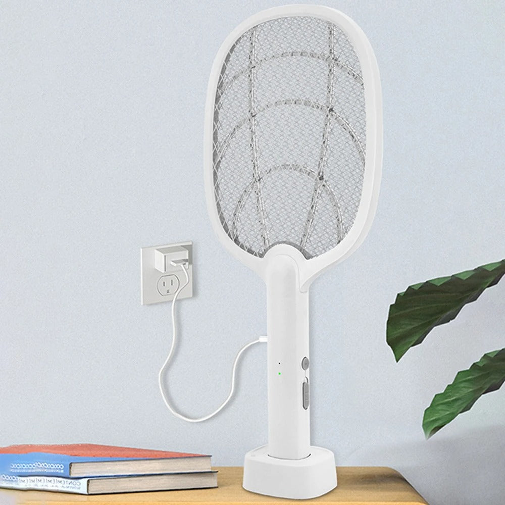 2-in-1 Electric Mosquito Swatter & Bug Zapper – 2500V USB Rechargeable Insect Killer Racket