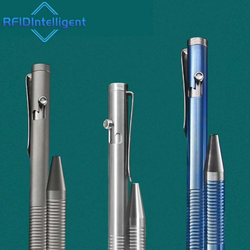 Stonewashed Titanium Bolt Action Pen – Durable Metal Mechanical Writing Pen