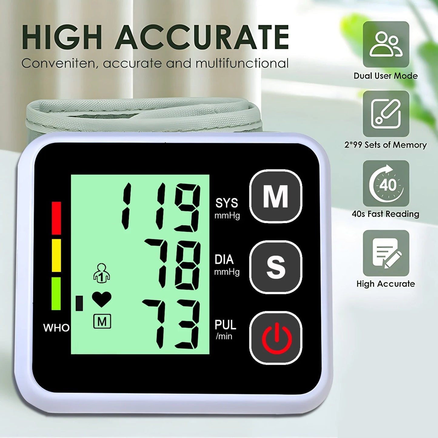 Compact Blood Pressure Monitor – Convenient, Accurate Readings for Daily Use