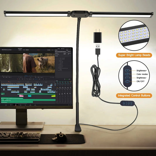 Double-Head LED Desk Lamp | Lighting Solution for Study, Work & Office Use
