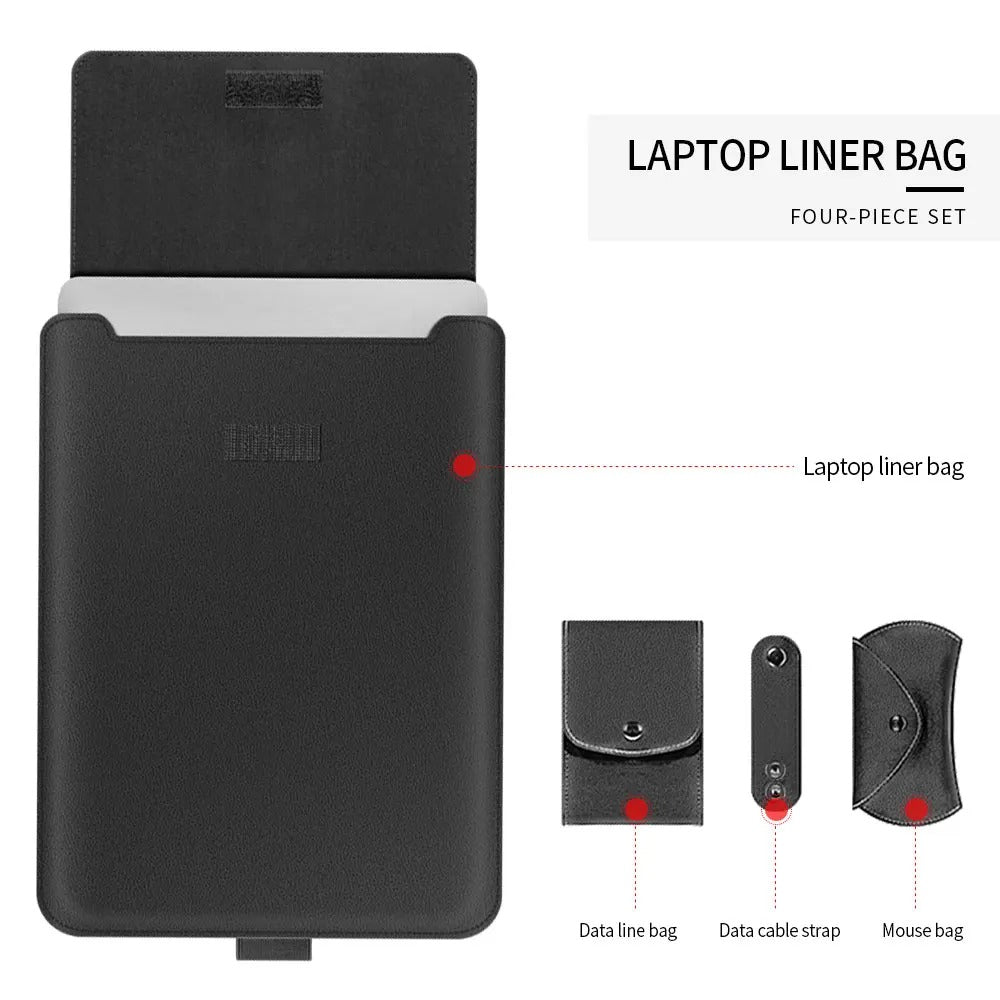 4-in-1 Laptop Sleeve - Slim Protective Case with Stand Function