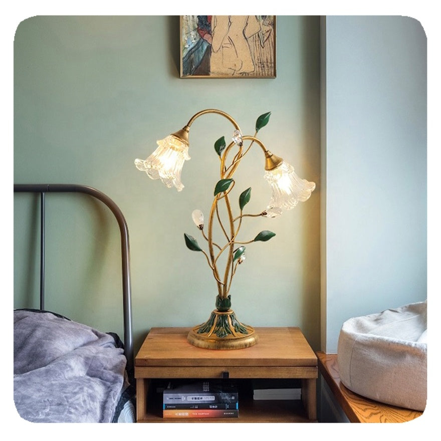 LED French Flower Table Lamp - Decorative Lighting Fixture for Living Room & Bedroom Decor