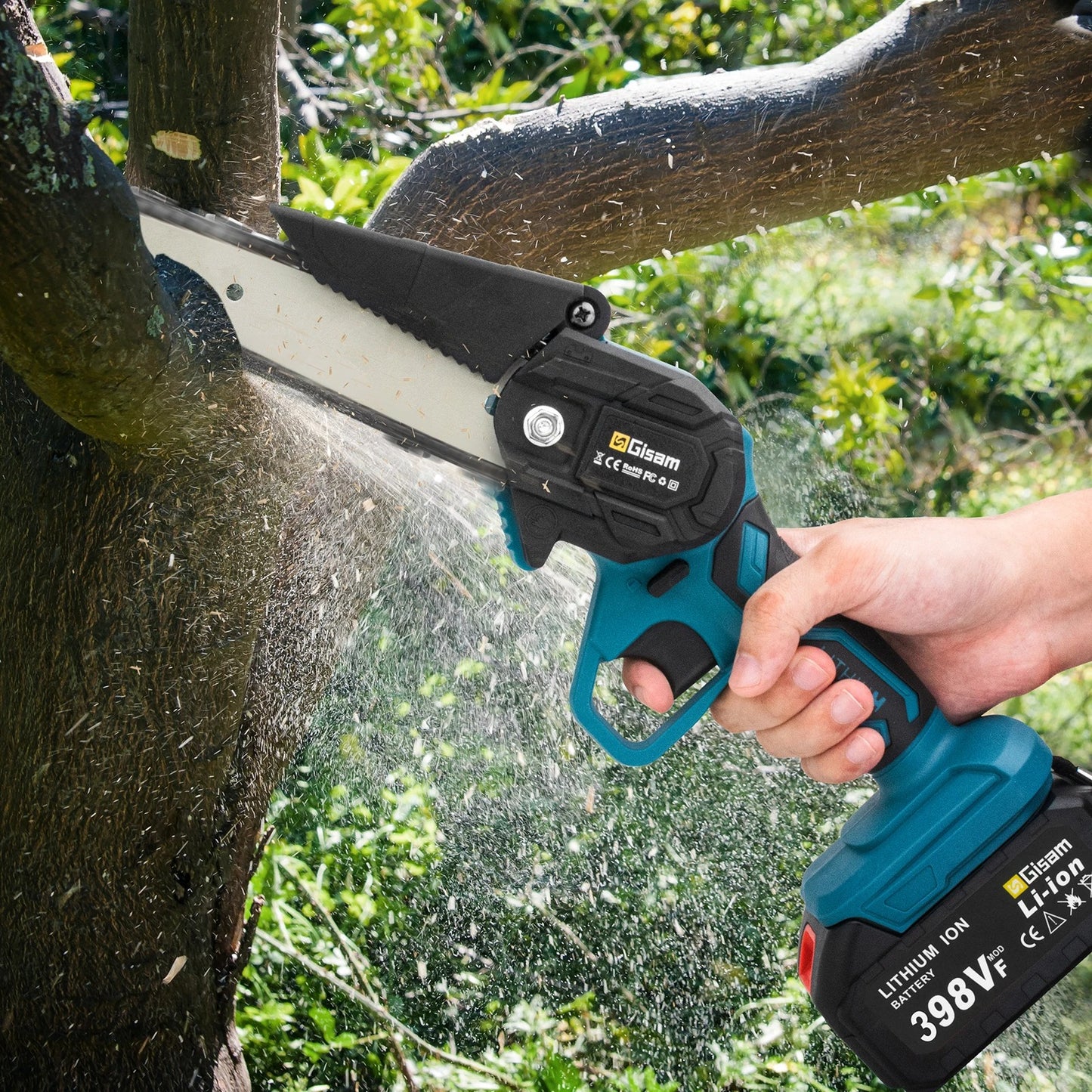 Cordless Electric Chainsaw | Lightweight, Ergonomic Design & Ideal for Effortless Pruning and Trimming