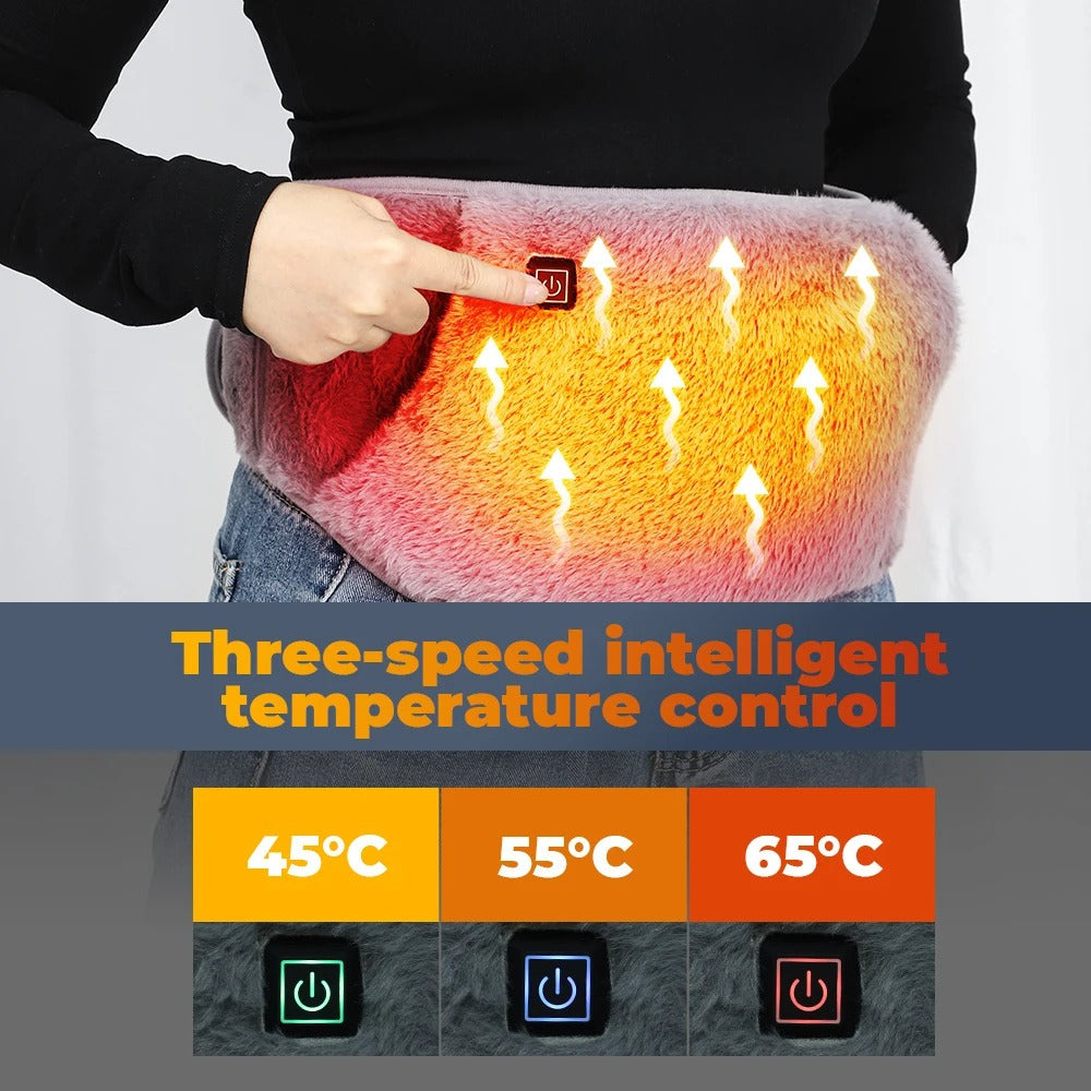 USB Rechargeable Hand & Waist Warmer | Soft Velvet, 3 Heat Settings & Portable for Home, Office & Outdoor Use