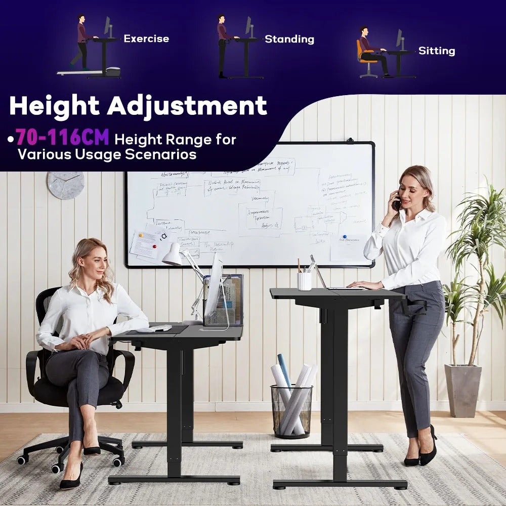 Height Adjustable Electric Standing Desk Ergonomics | 120 x 60, Durable, Ergonomic & Ideal for Home Office or Remote Work