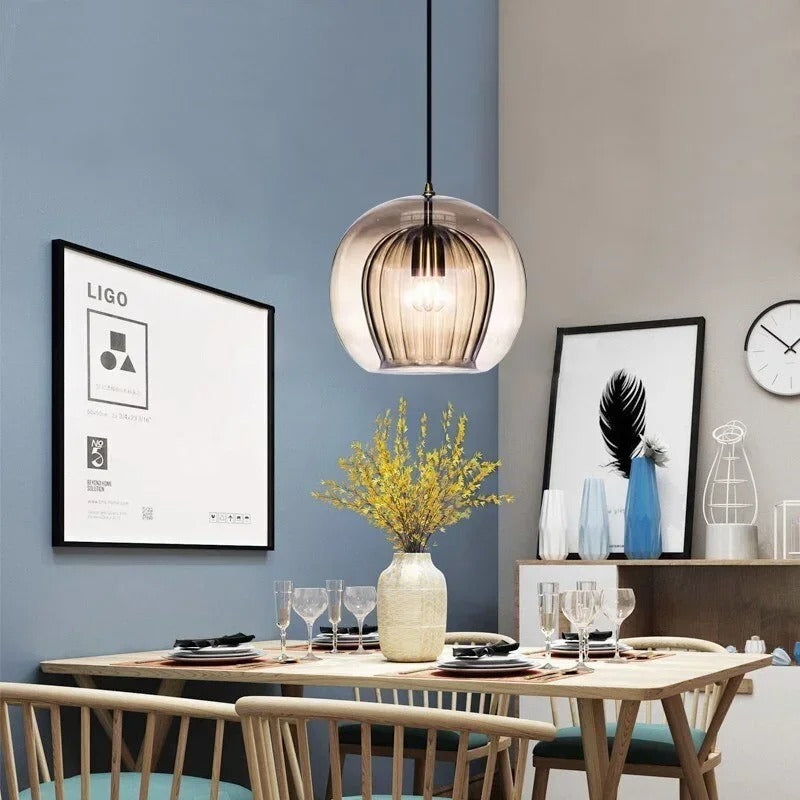 Glass Pendant Light | High-Quality Blown Glass. Unique Shapes & Warm Ambient Light for Kitchen and Dining Room