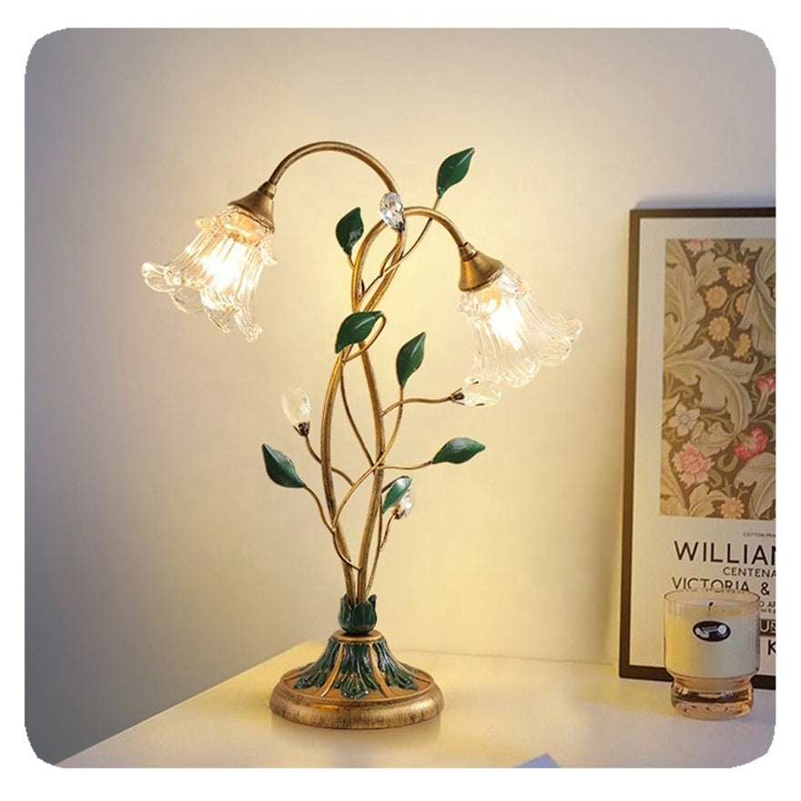 LED French Flower Table Lamp - Decorative Lighting Fixture for Living Room & Bedroom Decor