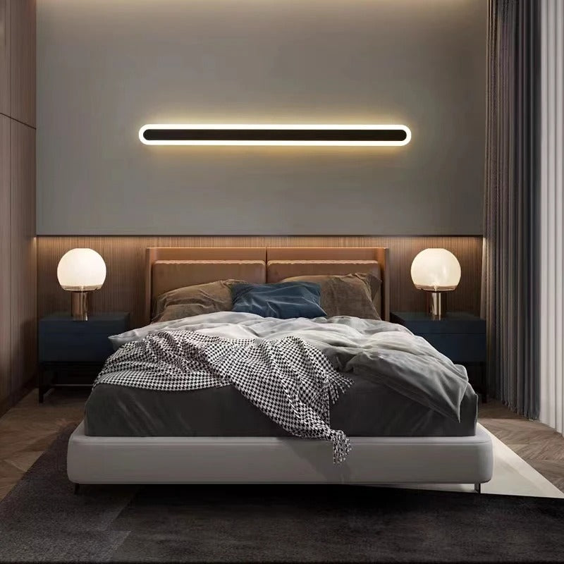 Outdoor IP65 Waterproof Linear Wall Lamp | Minimalist Metal Design. Dimmable LED Options for Gardens & Patios