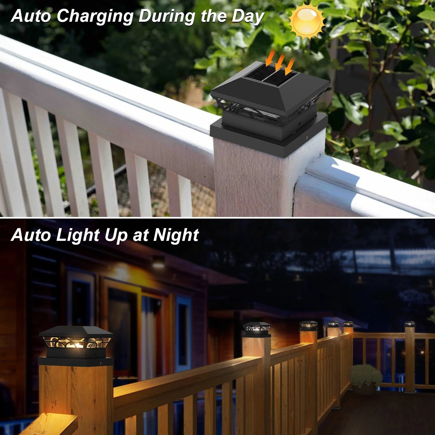 Peake Solar Post Cap Light - Durable Outdoor Solar Post Lights for Fence Posts