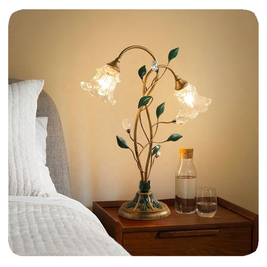 LED French Flower Table Lamp - Decorative Lighting Fixture for Living Room & Bedroom Decor