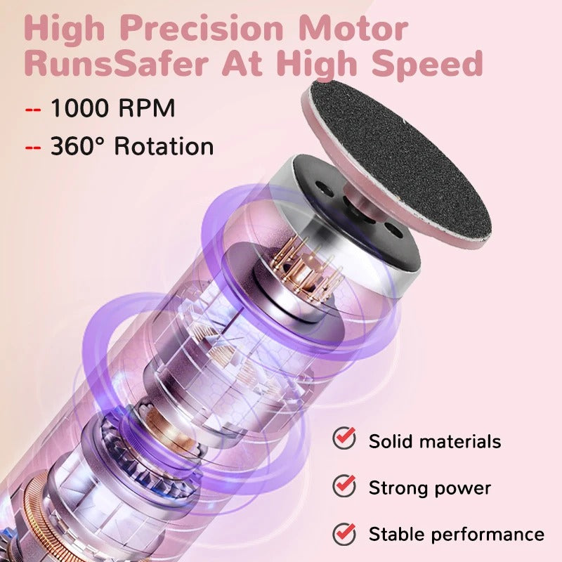 2-in-1 Electric Foot & Hand Care Tool | Callus Remover & Nail Polisher for At-Home Pedicures