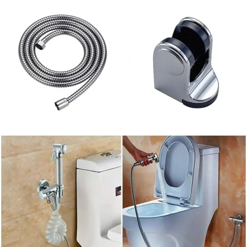 Stainless Steel Handheld Bidet Sprayer Set | Adjustable Pressure, Self-Cleaning Nozzle & Ideal for Personal Hygiene and Pet Cleaning