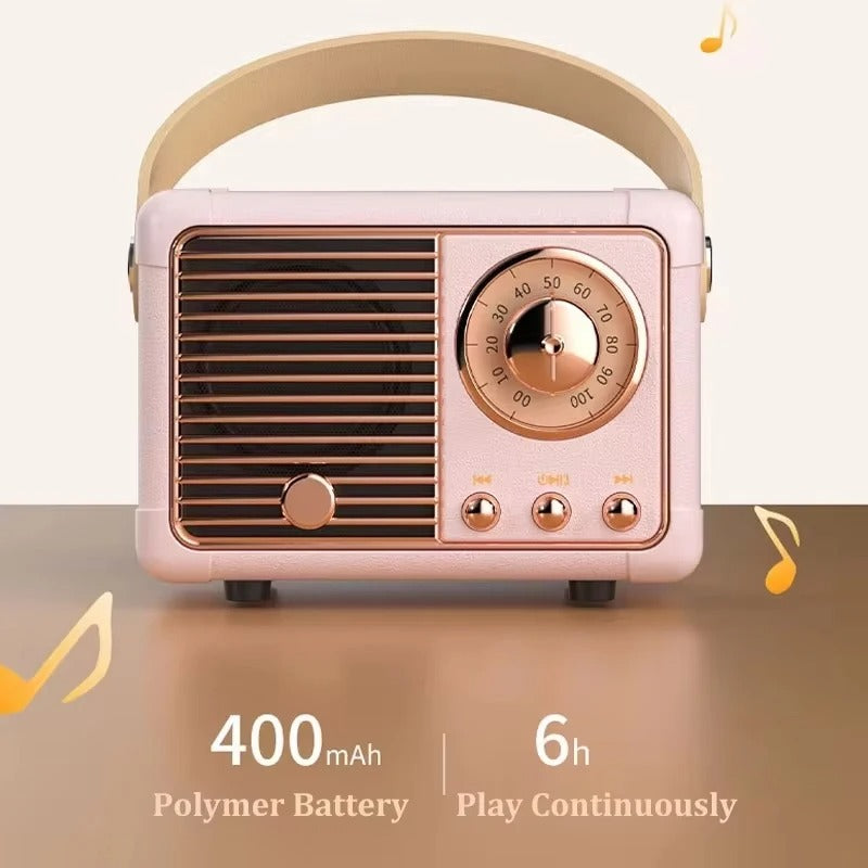 EchoWave™ | Vintage Bluetooth Speaker with Retro Design | Portable Wireless Audio for Home & Outdoor Use