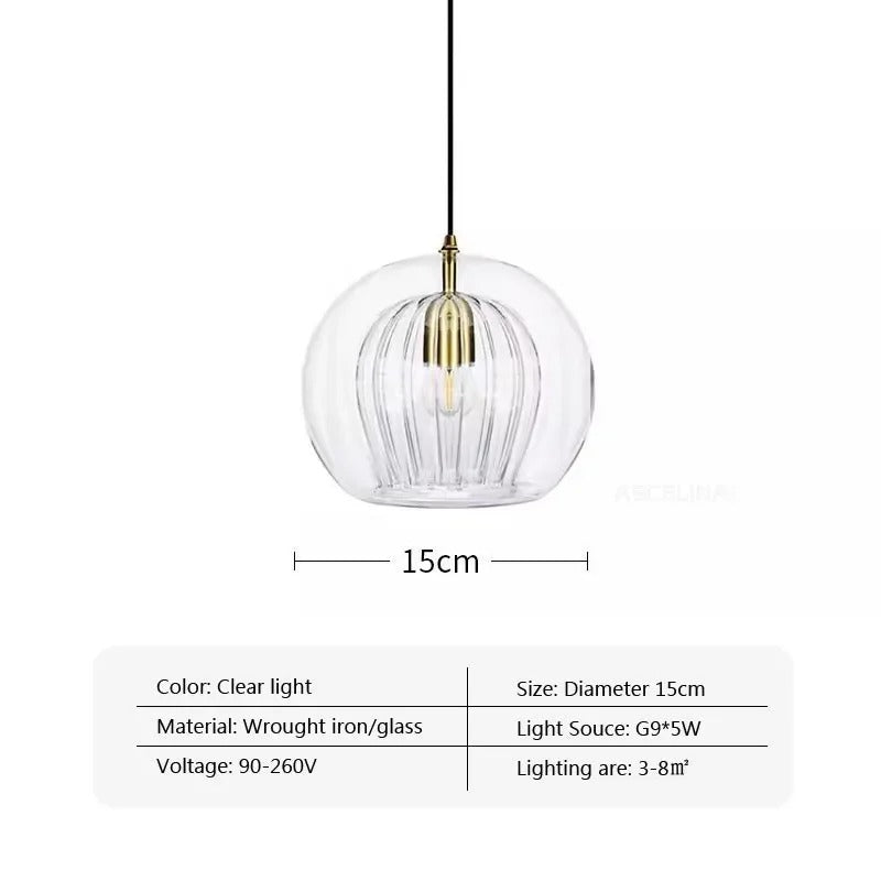 Glass Pendant Light | High-Quality Blown Glass. Unique Shapes & Warm Ambient Light for Kitchen and Dining Room