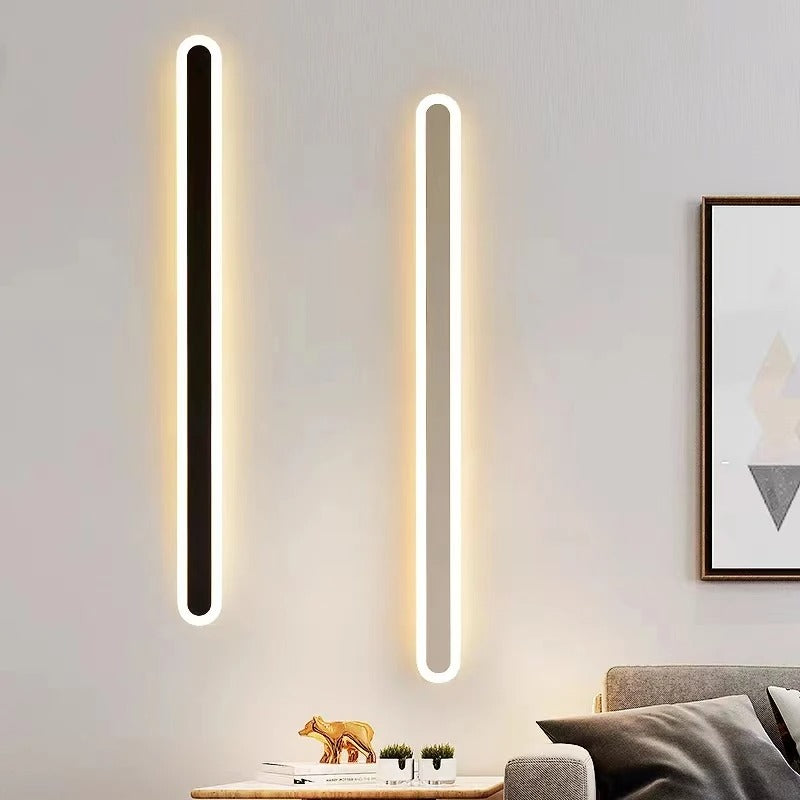 Outdoor IP65 Waterproof Linear Wall Lamp | Minimalist Metal Design. Dimmable LED Options for Gardens & Patios