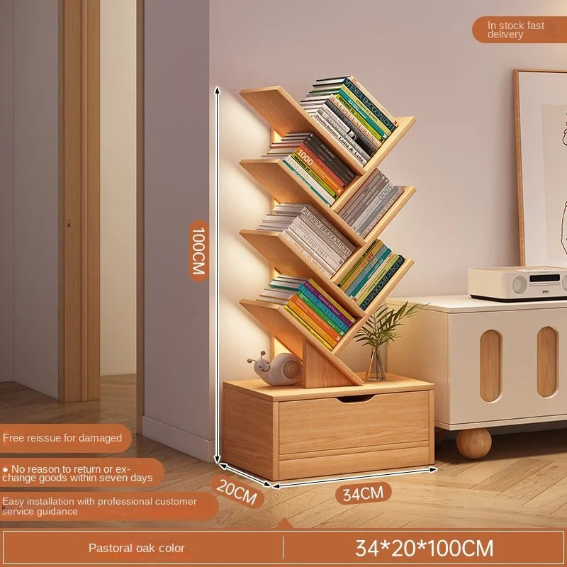 Everwood™ | Vertical Bookcase | Space-Saving Wooden Shelf for Home & Office Storage