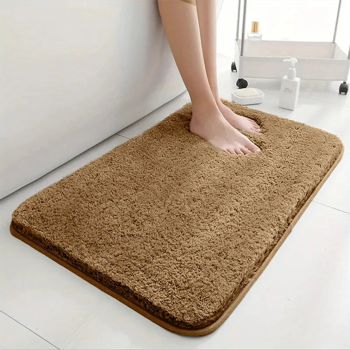 Thickened Plush Anti-Slip Bathroom Mat | Super Absorbent, Durable & Machine Washable for Shower, Sink & Toilet Use