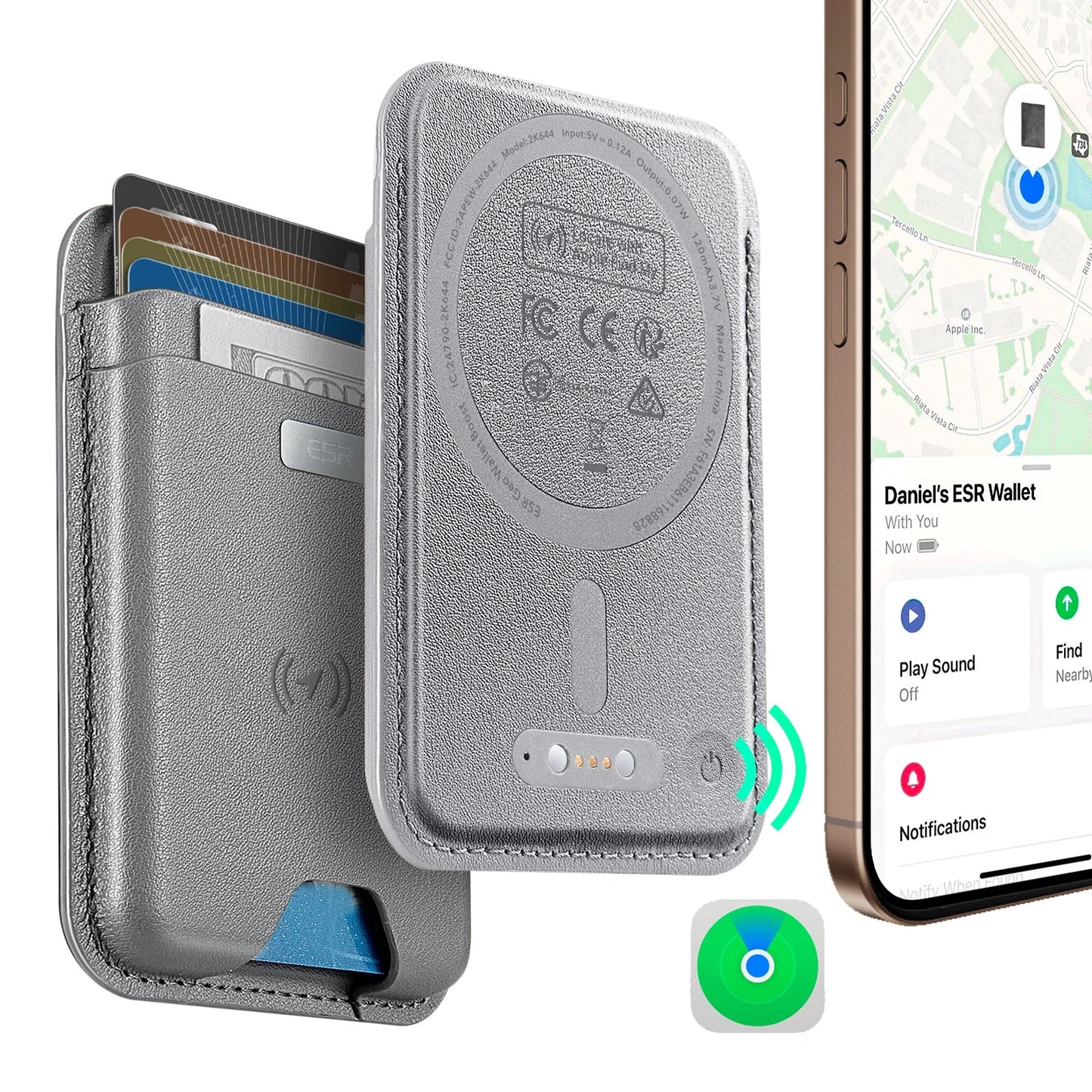 MagSafe Wallet with Find My Functionality - 5 Cards Holder