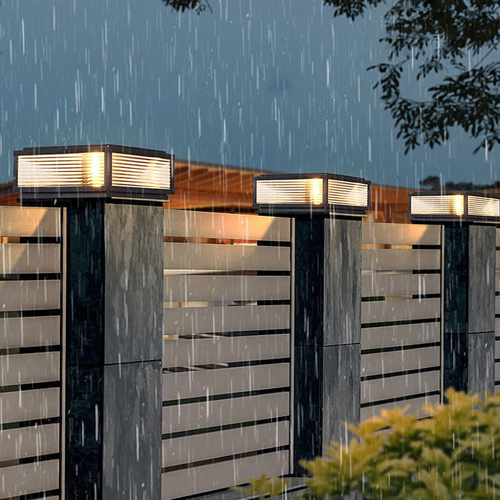 Outdoor Pier Mount Light | Waterproof LED. 3-Step Dimming & Energy-Saving for Garden and Pathway Illumination