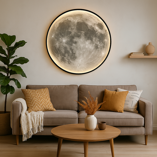 Moon Wall Lamp | Realistic Lunar Surface. LED Glow & Ideal for Living Room. Bedroom. Patio or Garden Decor