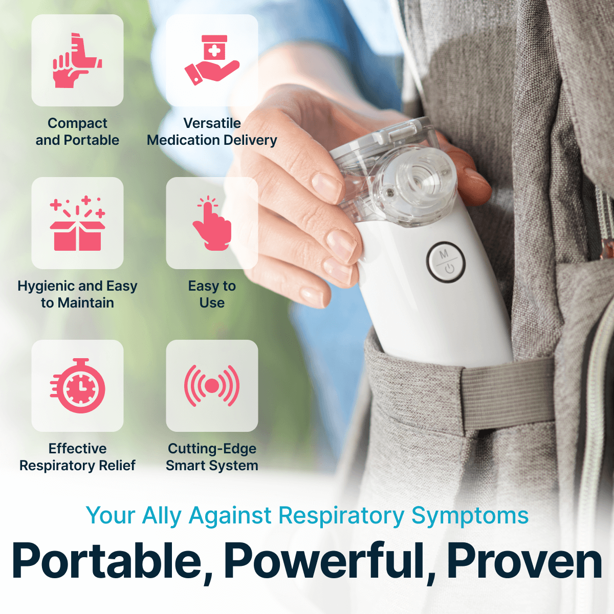 Portable Mesh Nebulizer | Compact, Rechargeable & Easy to Use for Respiratory Relief in Infants and Adults