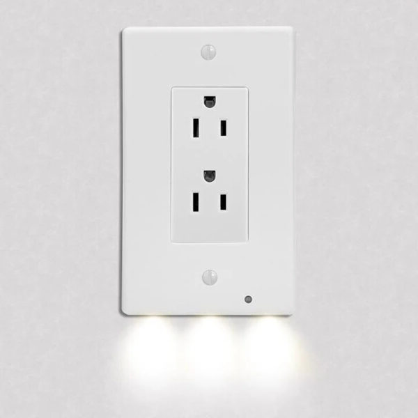 Pack 4x LED Night Light Outlet Cover | Energy-Efficient, Automatic Sensor & Safe for Kids' Rooms