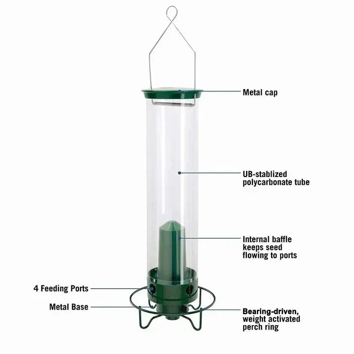 Squirrel Proof Bird Feeder | Heavy-Duty Metal, Multi-Feeding Ports & Ideal for Backyard Birdwatching
