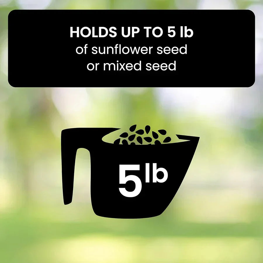 Squirrel Proof Bird Feeder | Heavy-Duty Metal, Multi-Feeding Ports & Ideal for Backyard Birdwatching