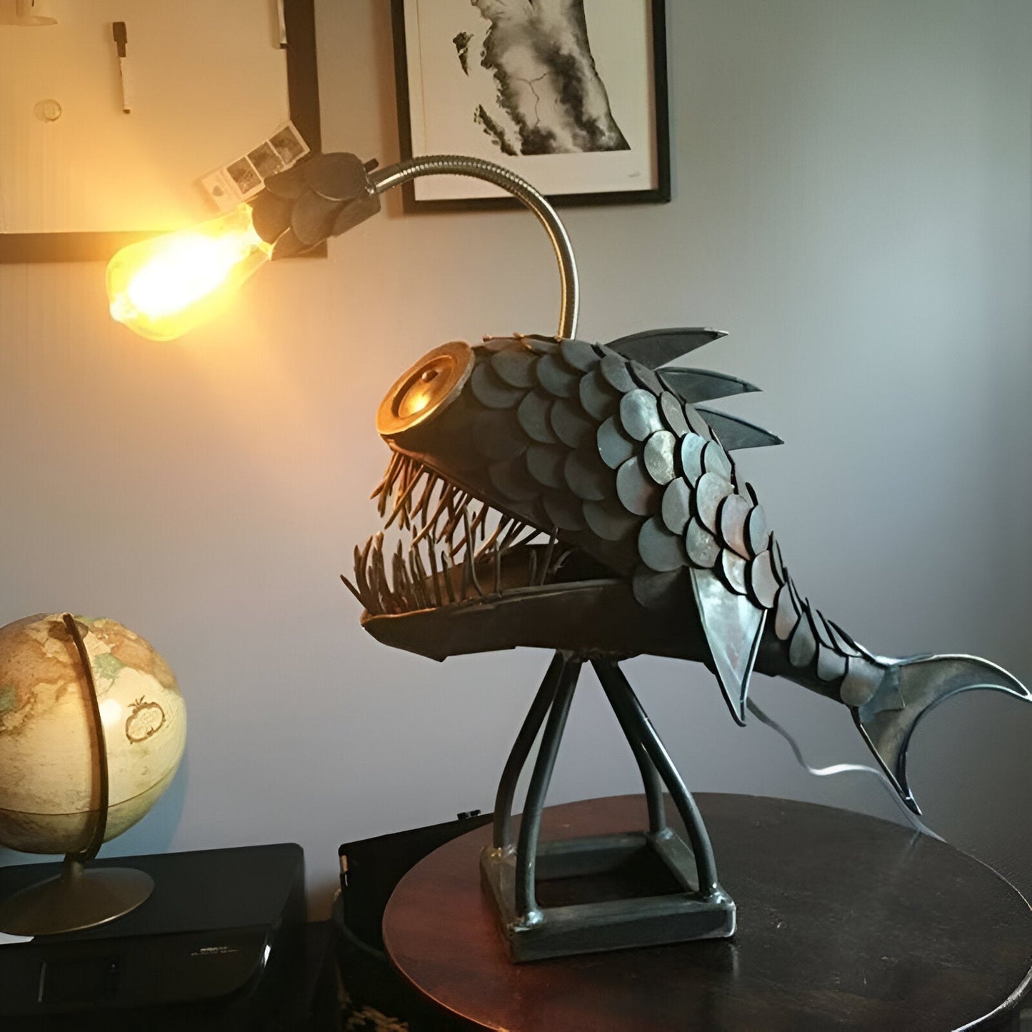 Steampunk Angler Fish Lamp – Cool & Unusual Floor Lamp for Your Home