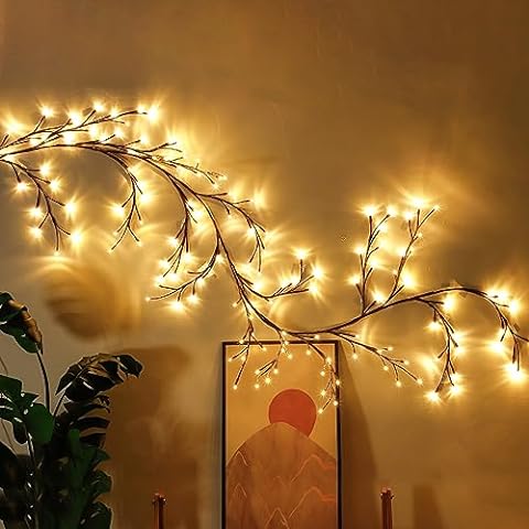 LED Grapevine Fairy Lights - 100 LED String Lights with Green Wire for Indoor & Outdoor Decoration, Parties, and Garden Use