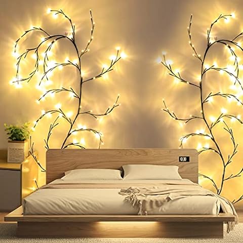 LED Grapevine Fairy Lights - 100 LED String Lights with Green Wire for Indoor & Outdoor Decoration, Parties, and Garden Use