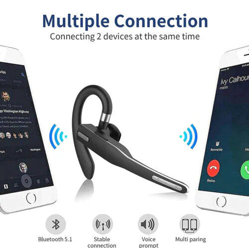 Skywave™ | Trucker Dual Mic Wireless Bluetooth 5.1 Noise Cancelling Headset & Earbuds for Clear Communication & Hands-Free Use