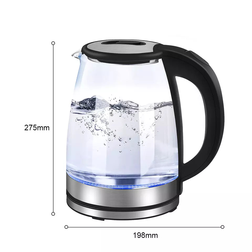 Electric Kettle | 1.8L, 3000W, Rapid Boil, Auto Shut-Off & Borosilicate Glass for Tea, Coffee & Instant Meals