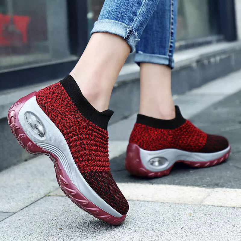 Women's Slip-On Orthopedic Trainers | Air Cushion Comfort, Breathable Mesh & Non-Slip Sole for Everyday Wear and Active Lifestyle