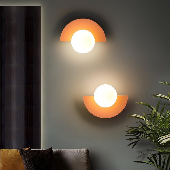 Nordic Semicircle Wall Lamp - Modern LED Fixture for Living Room, Bedroom & Hallway Lighting