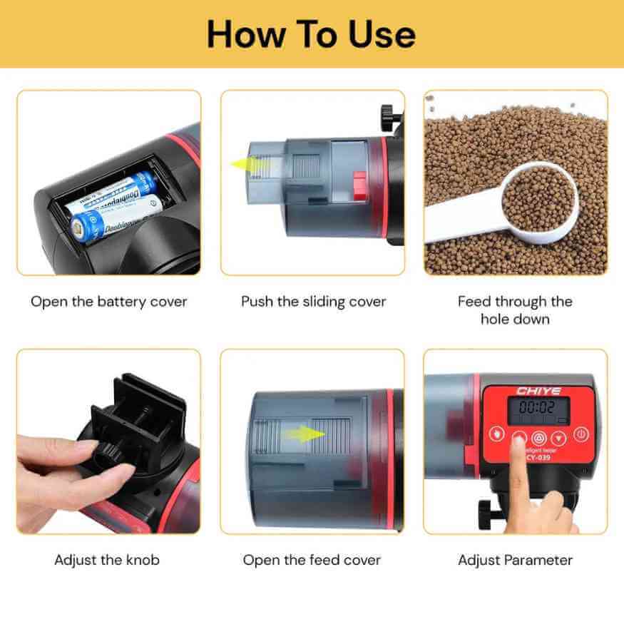 Smart Automatic Aquarium Feeder | Programmable, Large Capacity & Adjustable Portions for Freshwater and Saltwater Fish