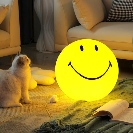 LED Rechargeable Smiley Night Light | Cute Glow Buddy for Kids' Bedroom & Nursery Decor