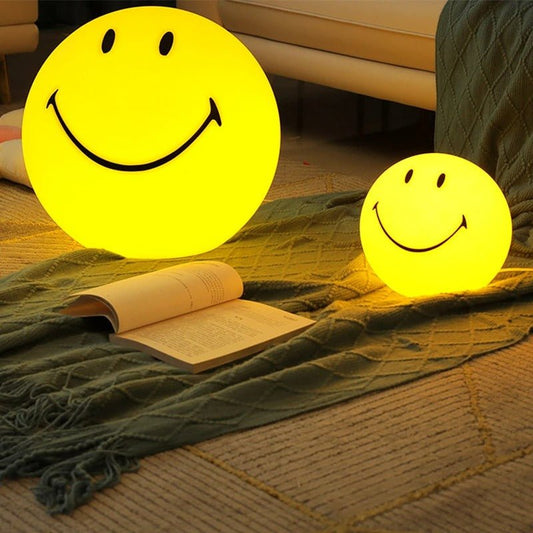 LED Rechargeable Smiley Night Light | Cute Glow Buddy for Kids' Bedroom & Nursery Decor
