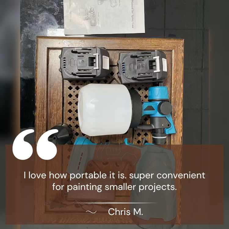 Cordless Blue Paint Sprayer | PrecisionFlow Atomization & Dual Rechargeable Batteries for Effortless Home Projects