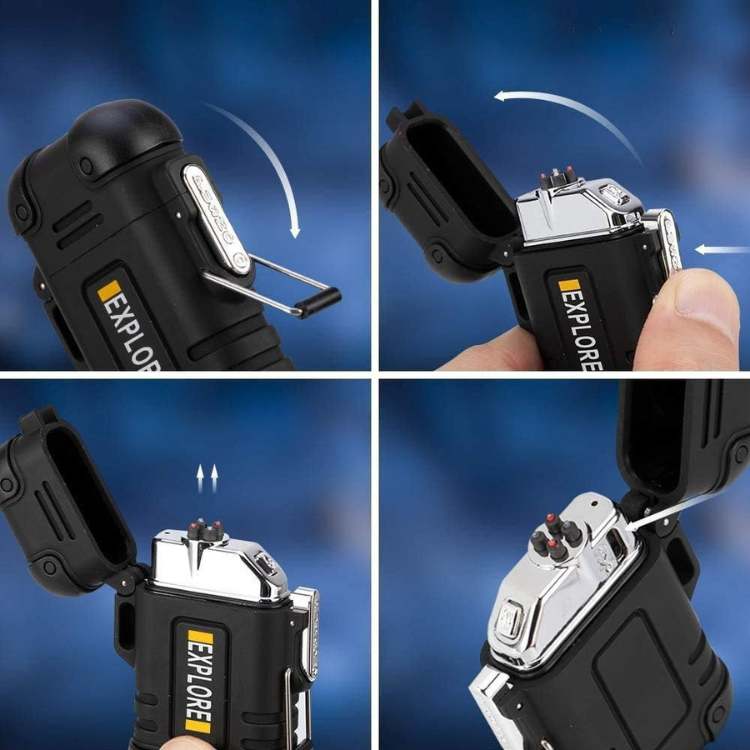 Electric Double Arc Lighter | Rechargeable, Windproof & Ideal for Camping and Outdoor Adventures