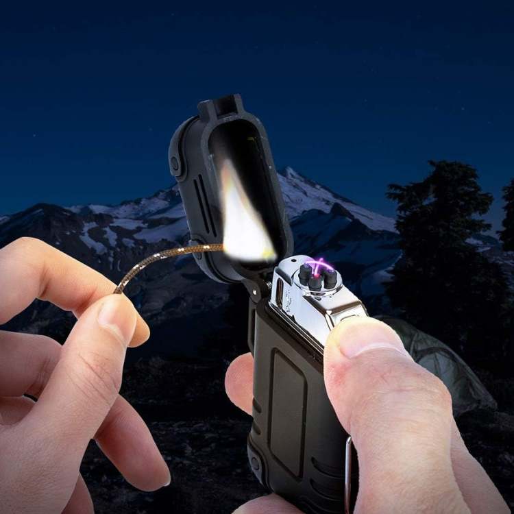 Electric Double Arc Lighter | Rechargeable, Windproof & Ideal for Camping and Outdoor Adventures