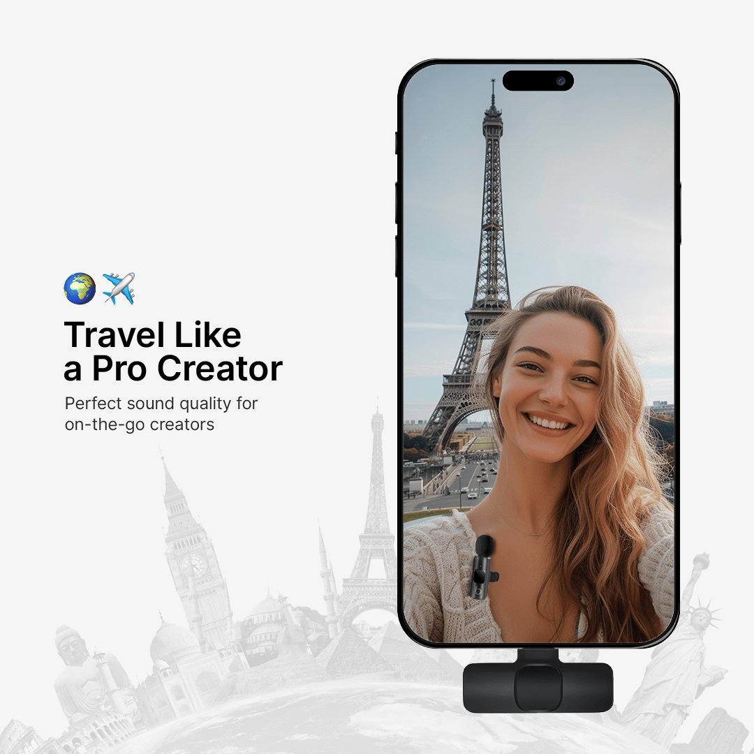 Mini Wireless Lavalier Micophone | For Content Creators & Video Recording