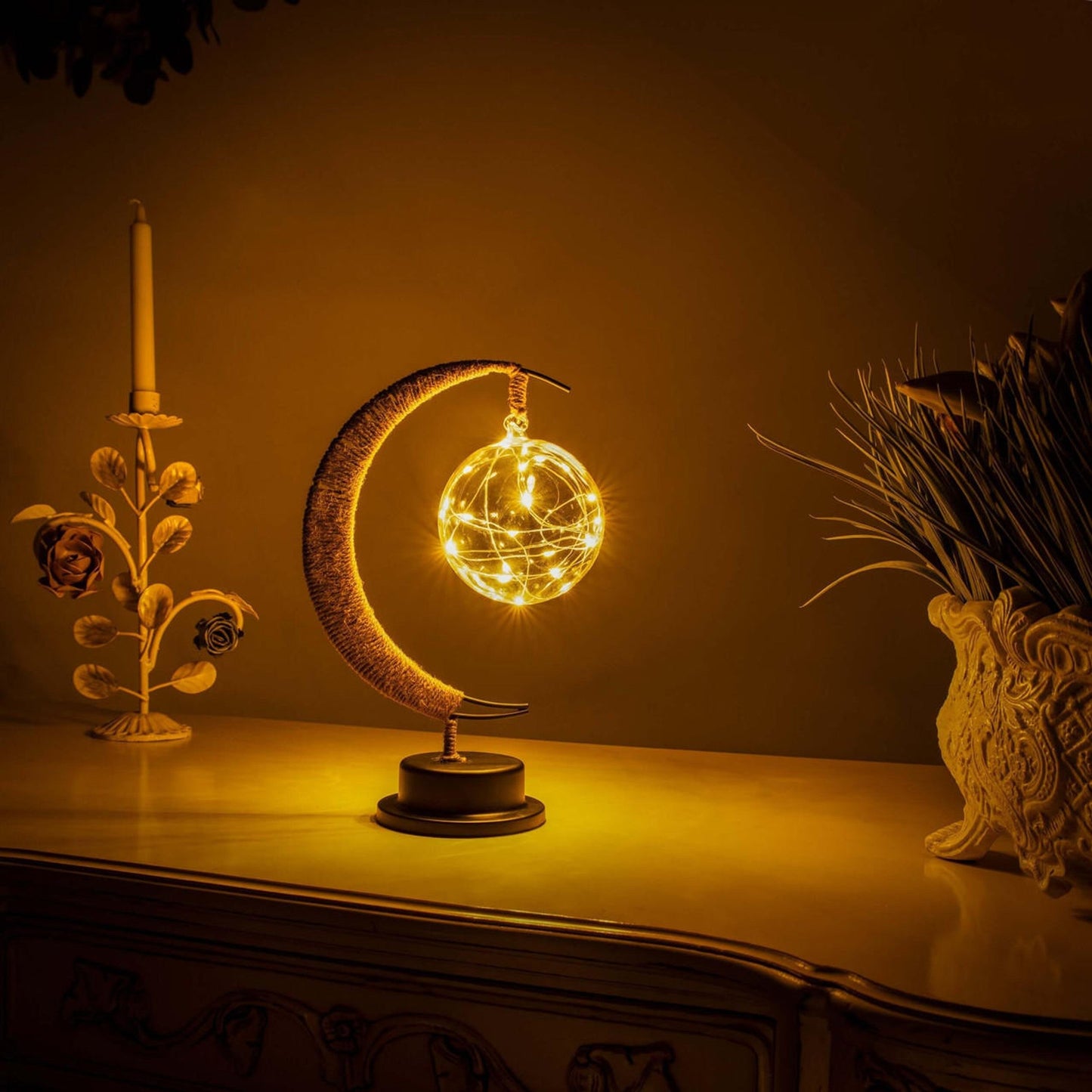 LED Lunar Lamp - Enchanted Moon Night Light for Bedroom, Nursery & Home Decor