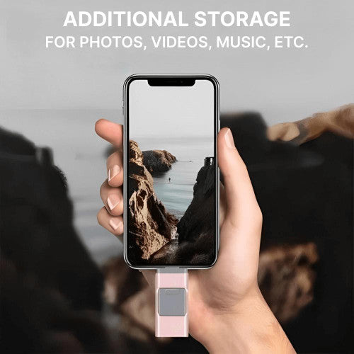 USB Flash Drive for iPhone & Android - 128GB High-Speed Storage for Photos, Videos, and Files Transfer
