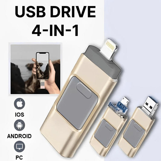 USB Flash Drive for iPhone & Android - 128GB High-Speed Storage for Photos, Videos, and Files Transfer