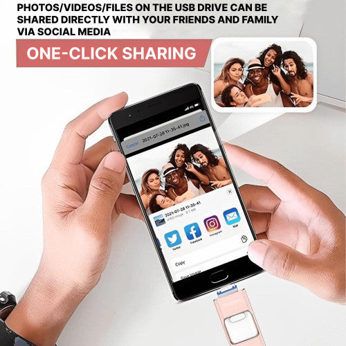 USB Flash Drive for iPhone & Android - 128GB High-Speed Storage for Photos, Videos, and Files Transfer